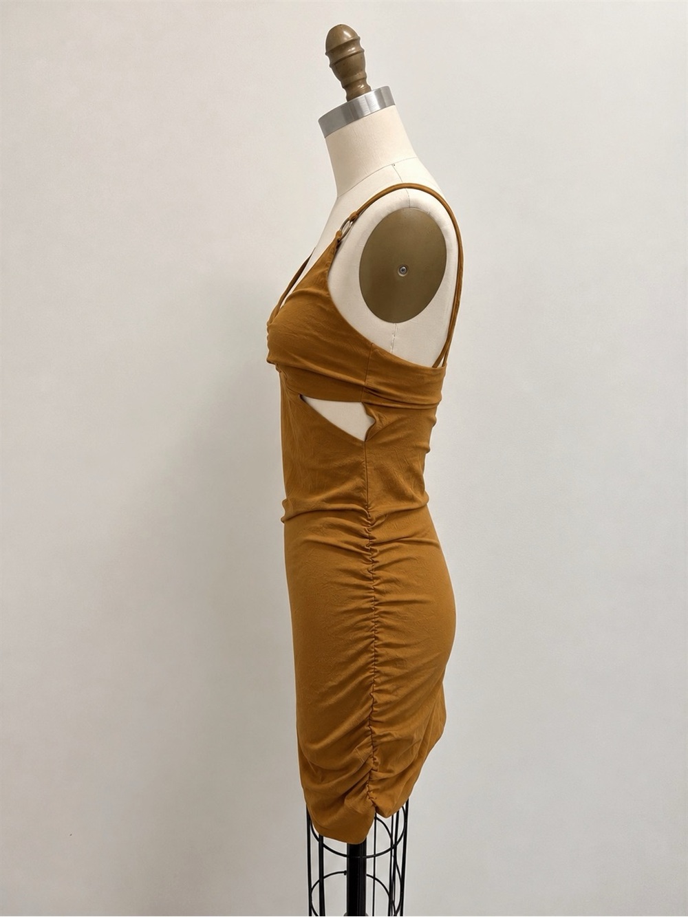 ZARA Cutouts Brown Ring Detail Mini Dress - Picture 2 of 6